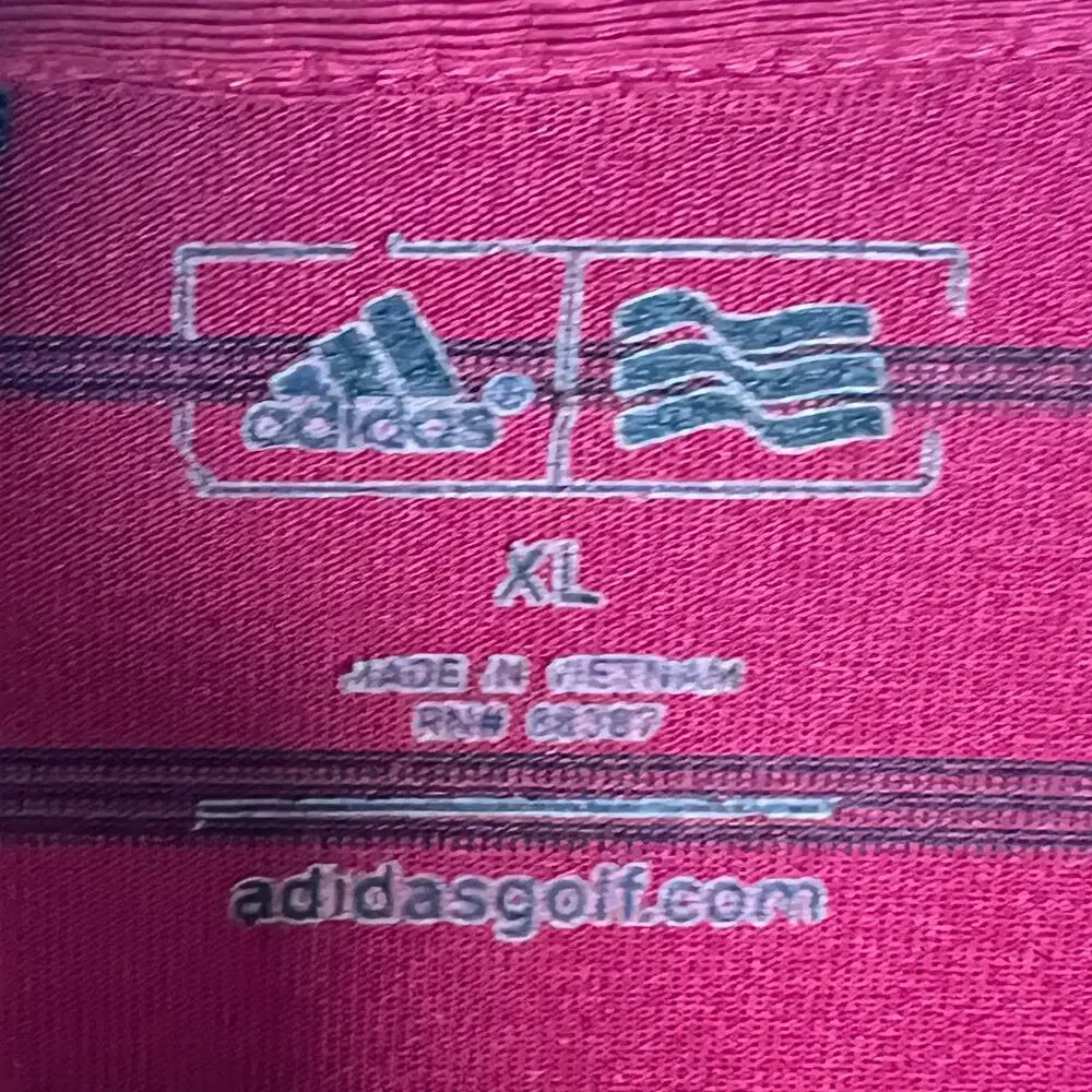 Adidas red and black striped casual golf polo shirt size XL B170